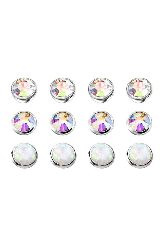 14G Dermal Anchor Tops 4mm CZ Flat Dome 14G Titanium Internally Threaded Microdermal Piercing Jewelry for Women Men