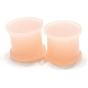 Satix 2PCS Peach Skin Color Flesh Tone Silicone Double Flared Plugs Ear Tunnels Expanders Stretcher Hiding Hide Hider Retainer Gauges Piercing Jewelry