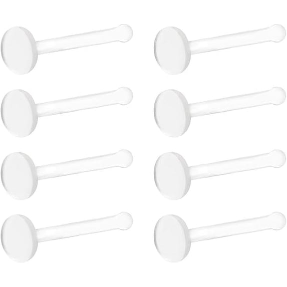 Satix Mix Style Clear Piercing Retainers for Work Surgery, Bioflex Clear Earring Retainer, Clear Nose Rings Retainer, Flat Top Nose Bone Retainer, Clear Septum Retainer, Flexible Horseshoe Retainer