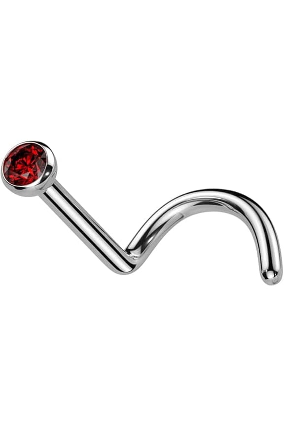 Nose Rings Studs 18G Nose Screw Ring Implant Grade Titanium Press Fit 2mm CZ Jewel Nose Piercing Jewelry Sold Individual