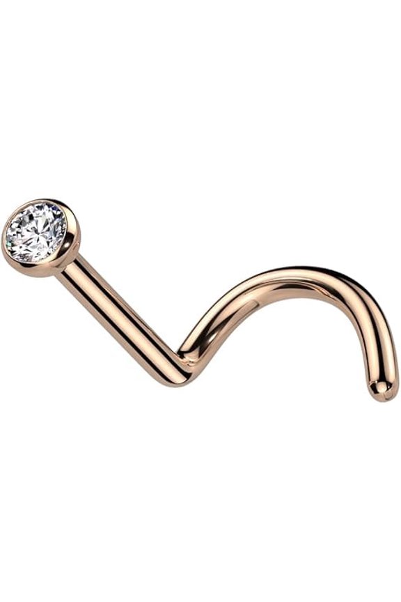 Nose Rings Studs 18G Nose Screw Ring Implant Grade Titanium Press Fit 2mm CZ Jewel Nose Piercing Jewelry Sold Individual