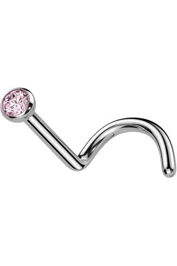 Nose Rings Studs 18G Nose Screw Ring Implant Grade Titanium Press Fit 2mm CZ Jewel Nose Piercing Jewelry Sold Individual