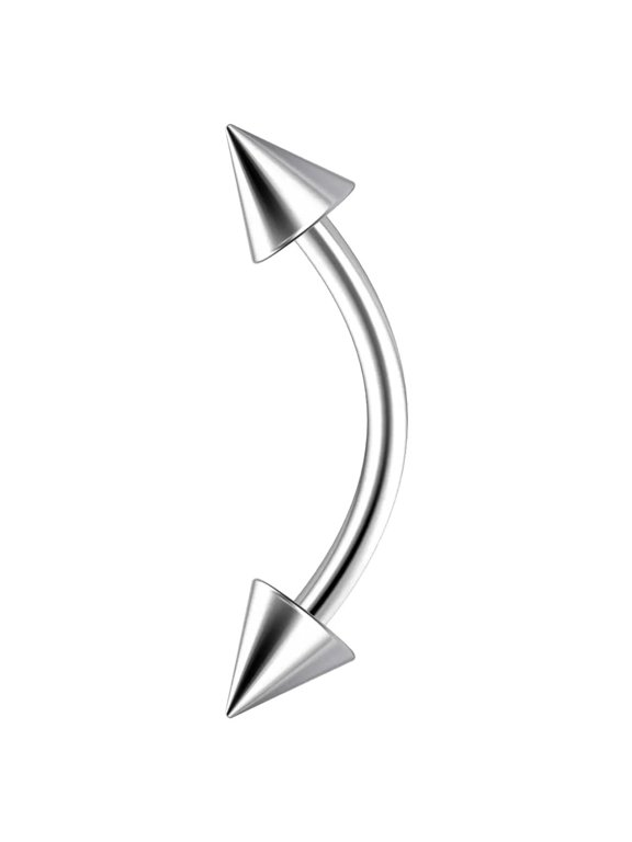 Surgical Steel 14G 10mm 3/8" Eyebrow Rings Ends Spike Lip Ring Tongue Barbell Vertical Labret Piercing Jewelry