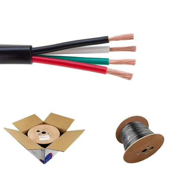 Satmaximum Outdoor Speaker Cable 16 AWG Direct Burial UV Protection Rated Audio Water Proof Wire (250 Feet, 16/4)
