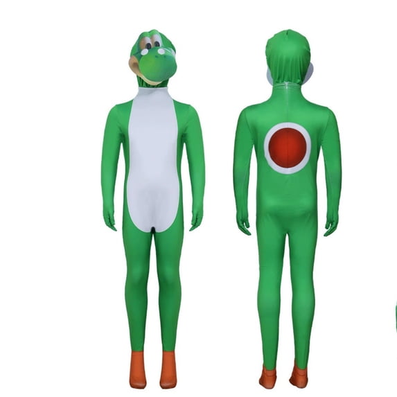 Satmonnus Super Bros Halloween Cosplay Costume, Video Game Role-Plkay Dino Zentai Cosplay Jumpsuit Fancy Dress up Costume Party Playsuit for 9-10 Years