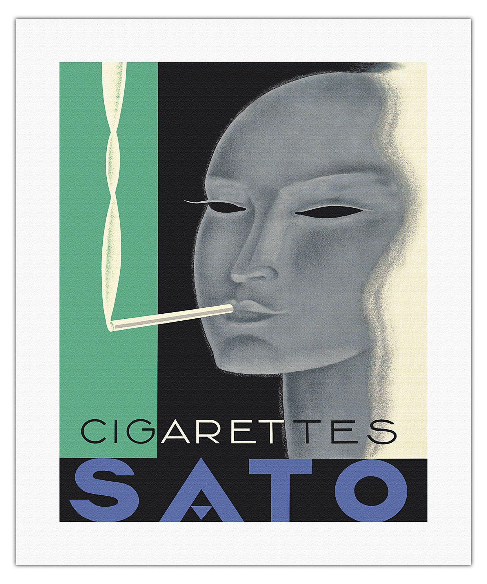 swedish cigarettes Sato Swedish Cigarettes - Vintage Advertising Poster c.1933 - Fine Art  Matte Paper Print (Unframed) 11x14in