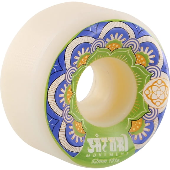 Satori Mandala Skateboard Wheels 101a 52mm White, Blue