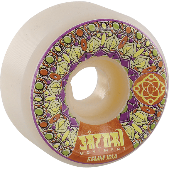 Satori Mandala White / Burnt Orange Skateboard Wheels 55mm 101a (Set of 4)