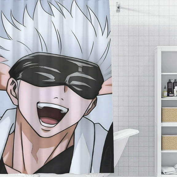 Satoru Anime Gojo Shower Curtain 35*70.8 Inches Waterproof And Durable Vivid Patterns Instantly Elevates Bathroom Style