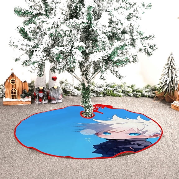 Satoru Anime Gojo themed Christmas Tree Skirt 48inch premium collectible decor