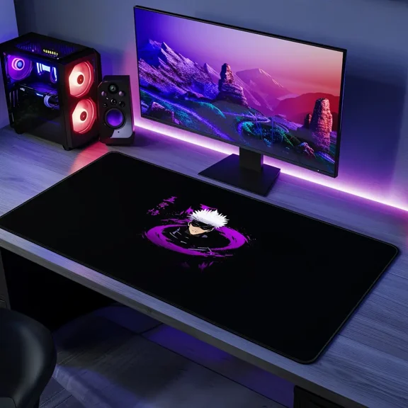 Satoru Gojo Minimal Desk Mat, Anime Gaming Desk Pad, Minimal Character Artwork, Large Computer Desk Mat