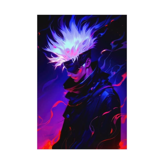 Satoru Gojo Poster Wall Art, Unframed Paper Poster 8x10in