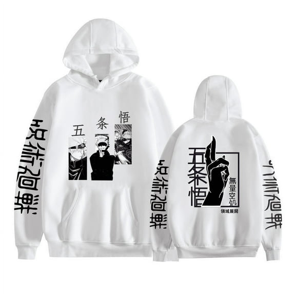 Satoru Gojo hoodie casual pocket hooded sweatshirt spring clothes black and white