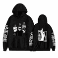 thumbnail image 1 of Satoru Gojo hoodie casual pocket hooded sweatshirt spring clothes black and white, 1 of 8