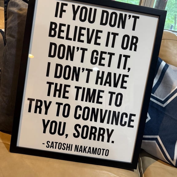 Satoshi Nakamoto Bitcoin Art Poster Minimalist Crypto Wall Decor