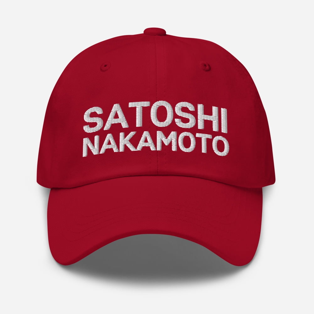 Satoshi Nakamoto Embroidered Hat Dad Hat Satoshi Hat Bitcoin Dad Hat  Satoshi Nakamoto Dad Hat Plan B Hat Cryptocurrency Baseball Cap (Cranberry)