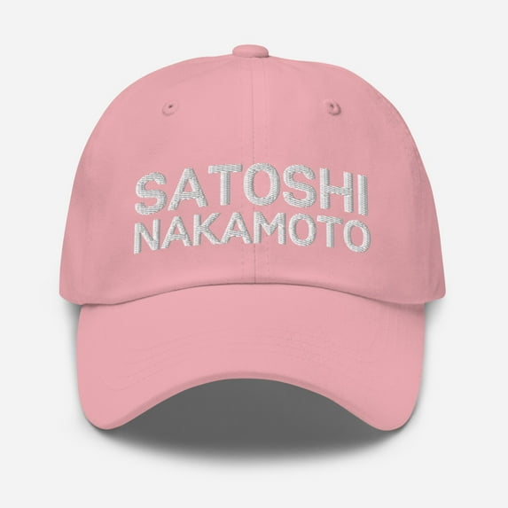 Satoshi Nakamoto Embroidered Hat Dad Hat Satoshi Hat Bitcoin Dad Hat Satoshi Nakamoto Dad Hat Plan B Hat Cryptocurrency Baseball Cap (Pink)