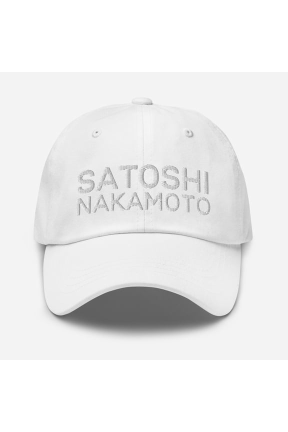 Satoshi Nakamoto Embroidered Hat Dad Hat Satoshi Hat Bitcoin Dad Hat Satoshi Nakamoto Dad Hat Plan B Hat Cryptocurrency Baseball Cap (White)