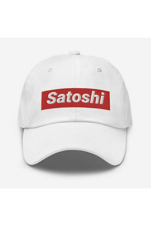 Satoshi Nakamoto Embroidered Hat Plan B Hat Dad Hat Satoshi Hat Bitcoin Dad Hat Satoshi Nakamoto Dad Hat Cryptocurrency Baseball Cap (White)