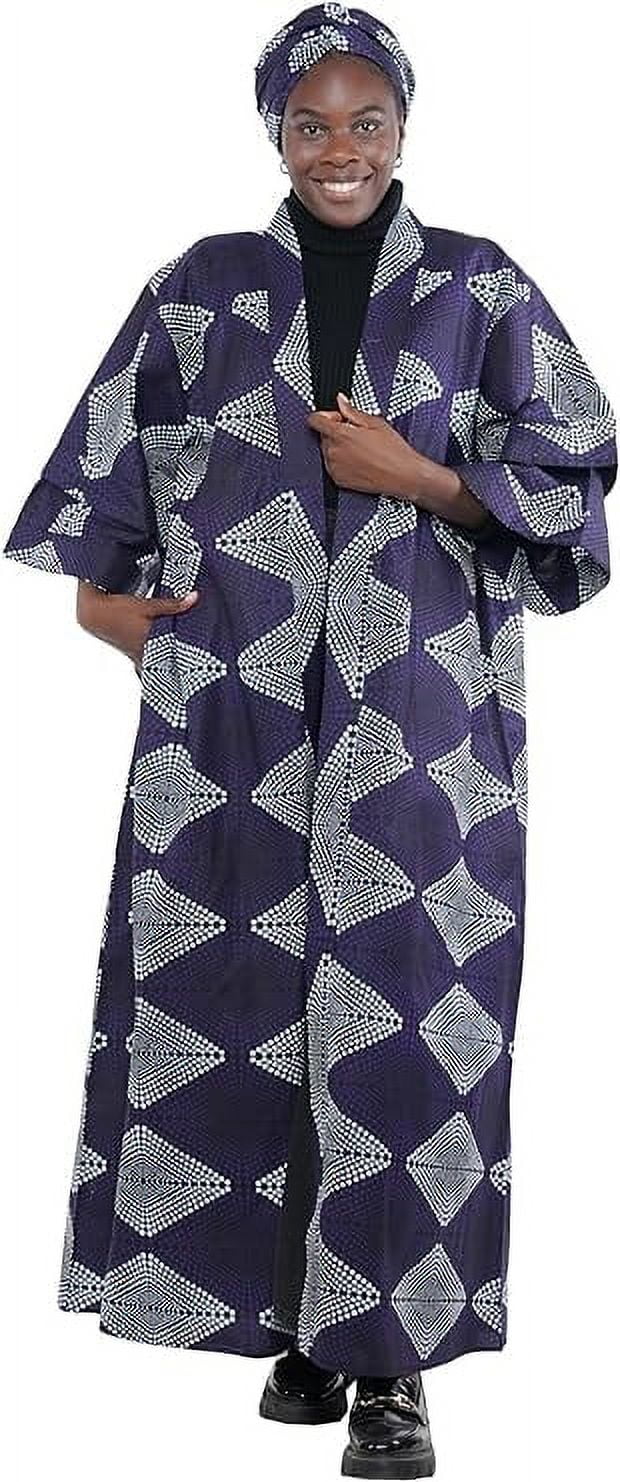 Satsuma Women's Long Kimono Robe, 2 Deep Pockets with Matching Headwrap ...