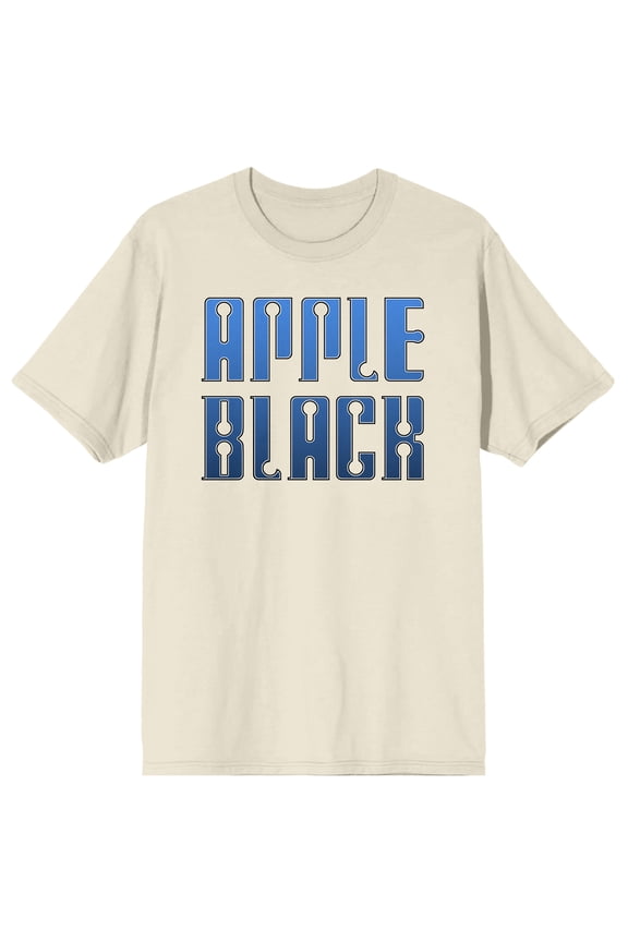 Saturday AM Apple Black Logo Men's Natural Short Sleeve Tee - Large