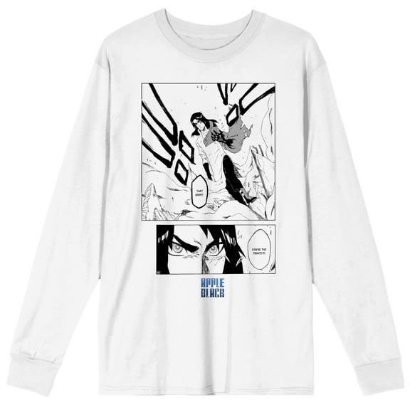 Saturday AM Apple Black Manga Page Sano Tamashii Trinity Adult White Long Sleeve Tee - Small