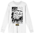 thumbnail image 1 of Saturday AM Clock Striker Manga Page CO2 Burst Adult White Long Sleeve Tee - XL, 1 of 4