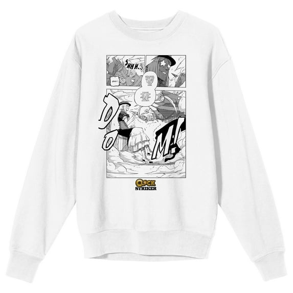 Saturday AM Clock Striker Manga Page Philomena Clock Adult White Crew Neck Sweatshirt - 3XL