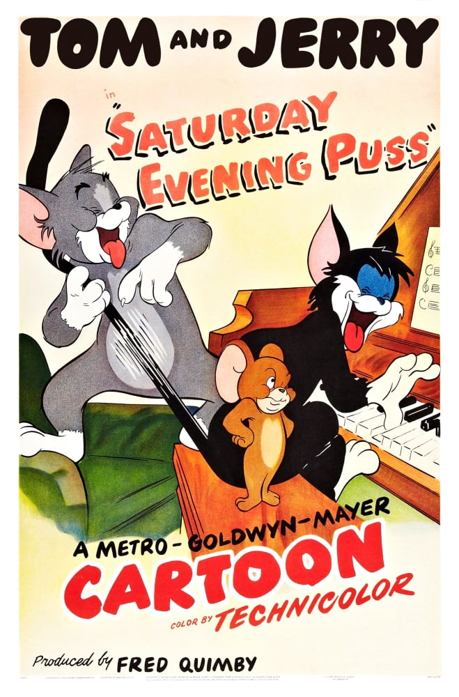 Saturday Evening Puss U Canvas Art - (24 x 36)