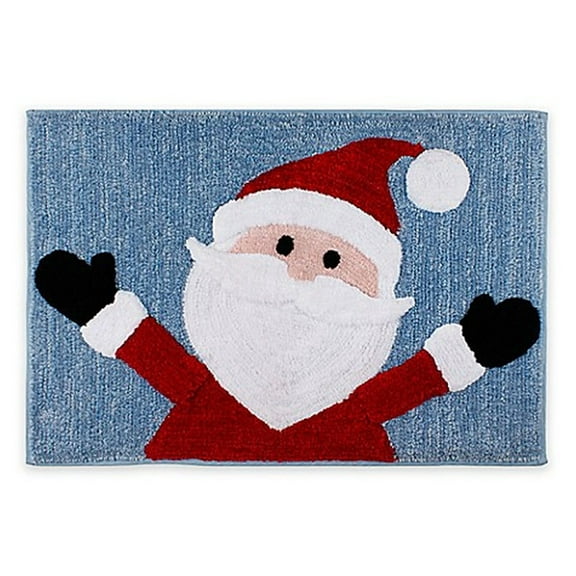 Saturday Knight Bathroom Rug, Sterling Santa Christmas Design 20 x 30 Inches