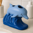 thumbnail image 1 of Saturday Knight Dolphin Sea Resin Toothbrush Holder, 1 of 5
