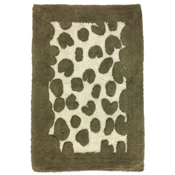 Saturday Knight Zanzibar Cotton Bath Rug 20x30 Ivory & Brown Print Mat