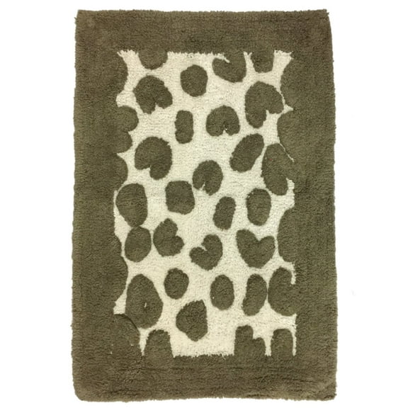 Saturday Knight Zanzibar Cotton Bath Rug 20x30 Ivory & Brown Print Mat