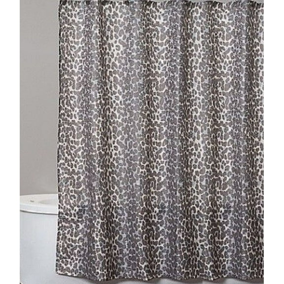 Saturday Knight Zanzibar Fabric Shower Curtain With Leopard Pattern, Jungle Bath