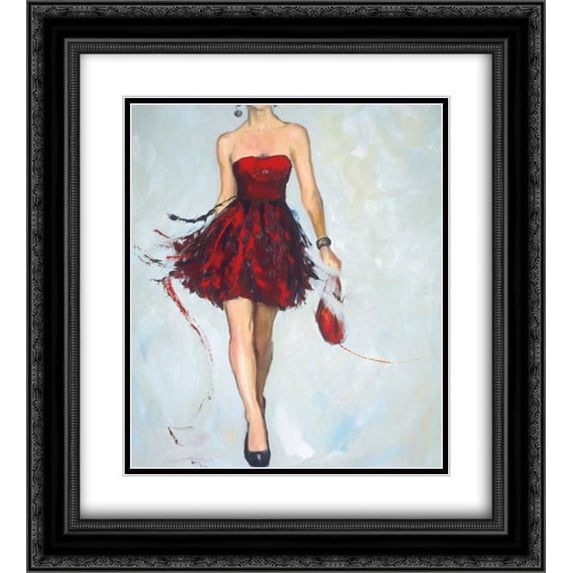 Saturday Night 2x Matted 20x22 Black Ornate Framed Art Print by Fournier, Joyce