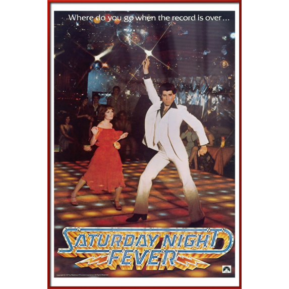 Saturday Night Fever - Framed Movie Poster (Regular Style) (Size: 24" X 36") (Red Plastic Frame)