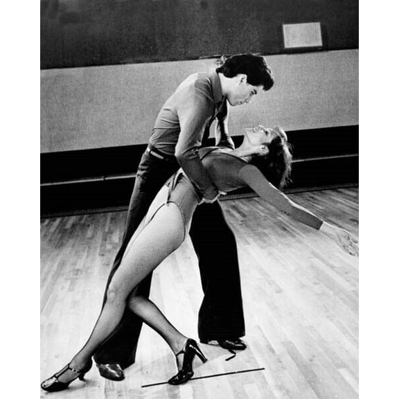 Saturday Night Fever John Travolta Karen Lynn Gorney dance practice 8x10 photo