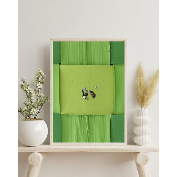 Saturday Park Catch up Art, Modern Wall Decor Poster Unframed Paper Print