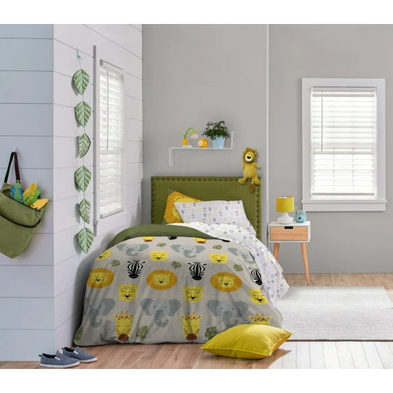 Saturday Park Safari Friends 100% Kids' Organic Cotton Bed Set Twin Multi-color Duvet Set