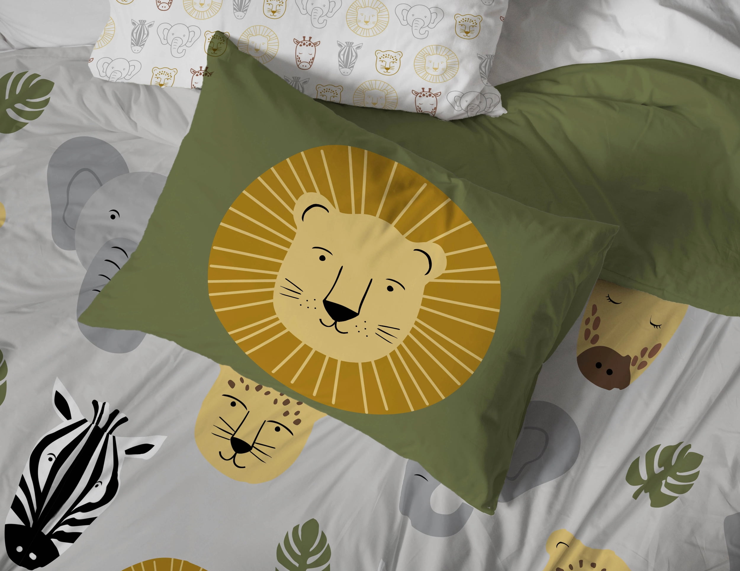 Safari Friends Full/Queen Organic Cotton Kids Duvet Cover Set