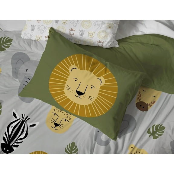 Saturday Park Safari Friends 100% Organic Cotton Kids' Duvet Cover & Sham Set