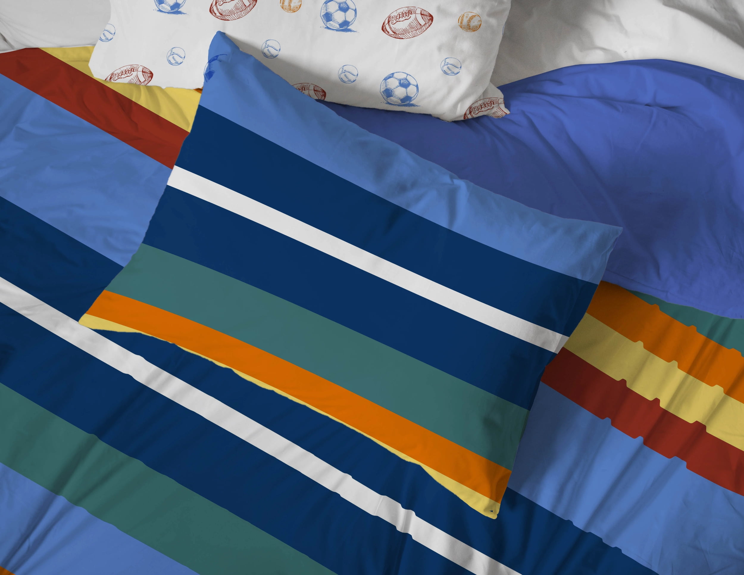 Twin Multicolor Organic Cotton Kids Duvet Cover Set