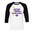 thumbnail image 1 of Saturdays in Baton Rouge Three-Quarter Raglan Sleeve Baseball Shirt Unisex Large White/Black, 1 of 1