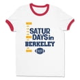 thumbnail image 1 of Saturdays in Berkeley Ringer Tee Shirt Unisex Medium White/Red, 1 of 1