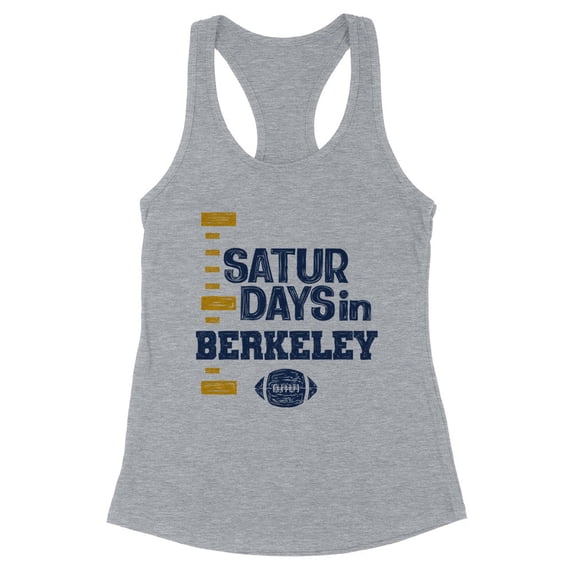 Saturdays in Berkeley Tank Top Fitted Racerback Women's 2X-Large Heather Grey