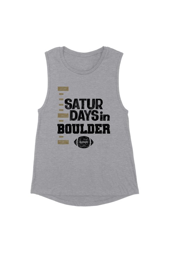 Saturdays in Boulder Women's Muscle Tank 2X-Large Heather Grey