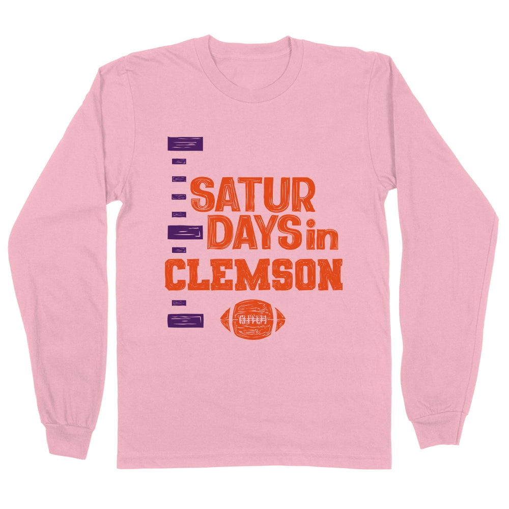 Saturdays in Clemson Long Sleeve Shirt Unisex Small Pink - Walmart.com