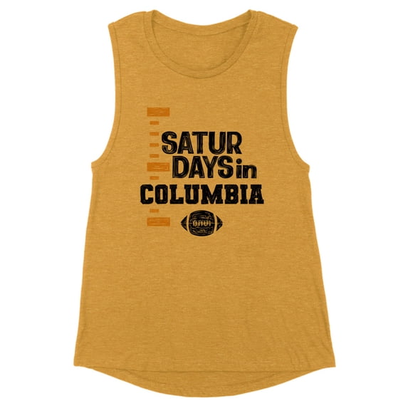 Saturdays in Columbia Women's Muscle Tank Small Antique Gold