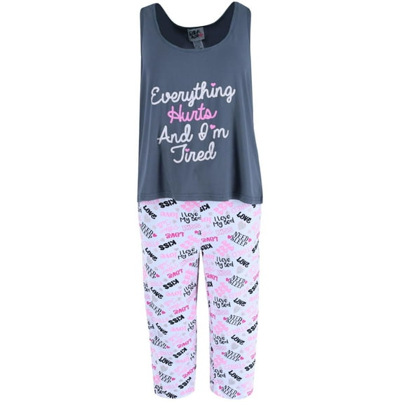 Saturdaze Everything Hurts & Tired Capri Set (Women's Plus)