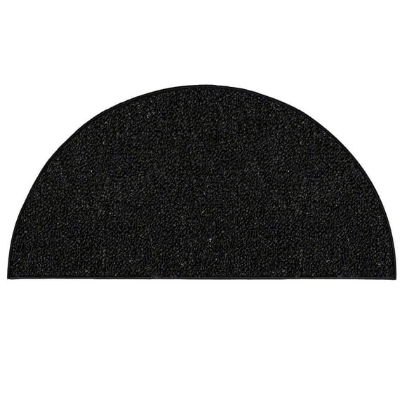 Saturn Collection Kids Favorite Indoor Outdoor Area Rug Black - 66" x 132" Half Round